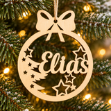 ChristmasName – Persoonlijk & Feestelijk – Houten Kersthanger met Naam