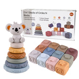 Koala Cubes™ - Tandvriendelijke toren - Bijtring speelgoed