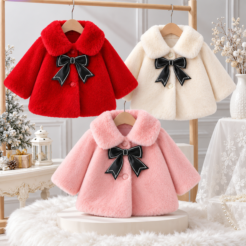 CozyPrincess – Warm & Elegant – Pluche Kinderjas met Strik