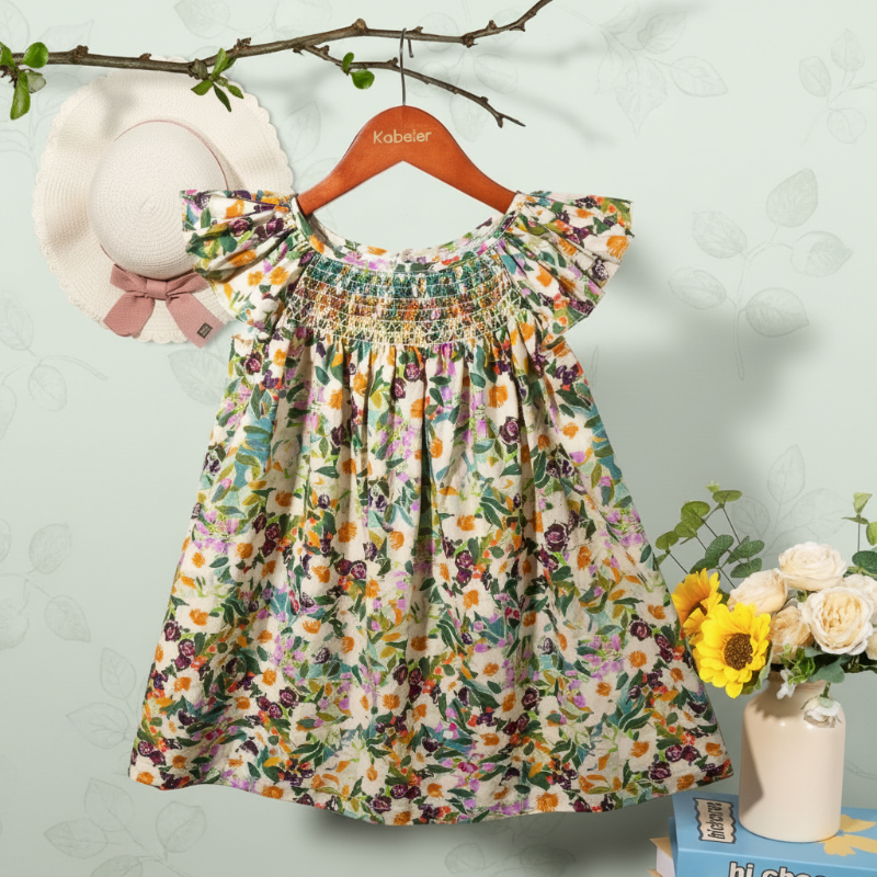 Floral Dress – Licht & Luchtig – Meisjes Flutter Sleeve Jurk