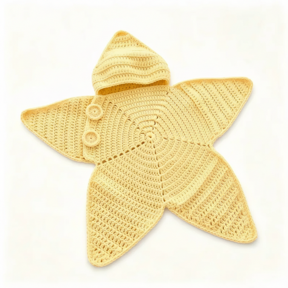 CozyStar – Zacht & Handgemaakt – Gebreid Baby Jumpsuit met Stervormig Ontwerp