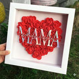 Personalized Rose Shadow Box – Uniek Moederdagcadeau – Gepersonaliseerde Rozen Schaduwdoos