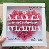 Personalized Rose Shadow Box – Uniek Moederdagcadeau – Gepersonaliseerde Rozen Schaduwdoos