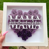 Personalized Rose Shadow Box – Uniek Moederdagcadeau – Gepersonaliseerde Rozen Schaduwdoos