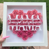 Personalized Rose Shadow Box – Uniek Moederdagcadeau – Gepersonaliseerde Rozen Schaduwdoos