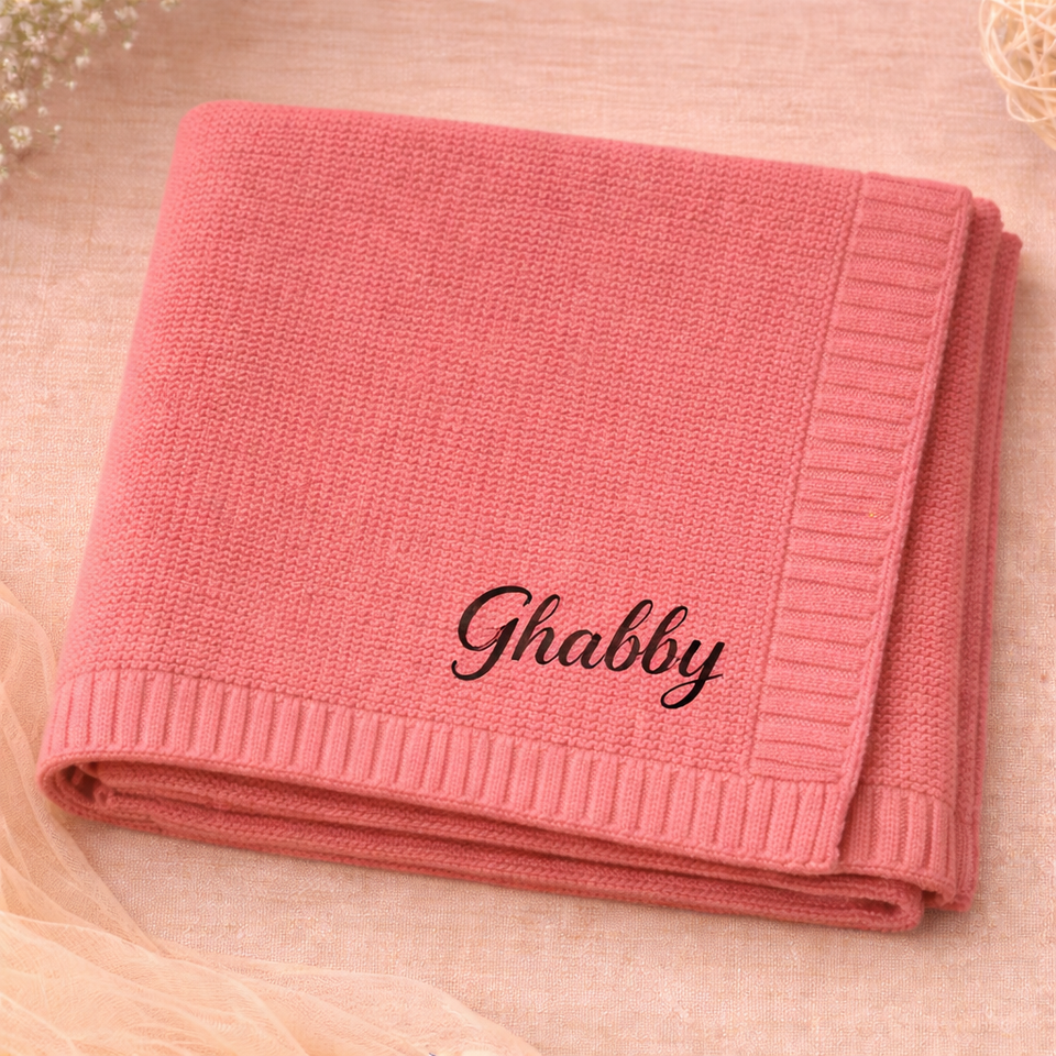Personalized Baby Blanket – Zacht & Uniek – Katoenen Gepersonaliseerd Geborduurde Deken