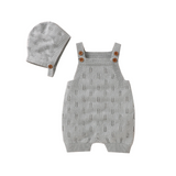 MiniCozy – Zacht & Comfortabel – Gebreide Baby Tuinbroek met Mutsje