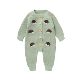 CozyHedge – Zacht & Warm – Gebreid Baby Jumpsuit met Egelprint