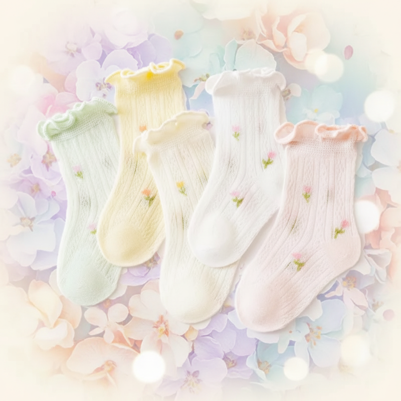 HappyToes – Kleurijk & Schattig – Baby Sokken (Set van 5)