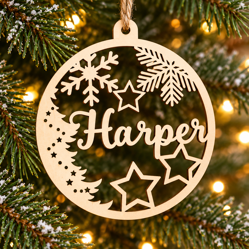 ChristmasName – Persoonlijk & Feestelijk – Houten Kersthanger met Naam