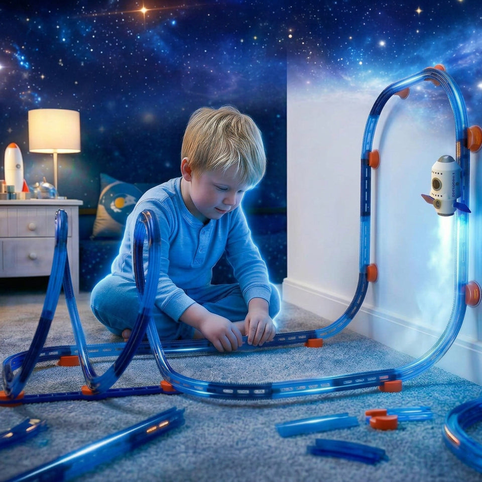 SpaceRail – Spannend & Interactief – Ruimtebaan Bouwset met Zwevende Auto