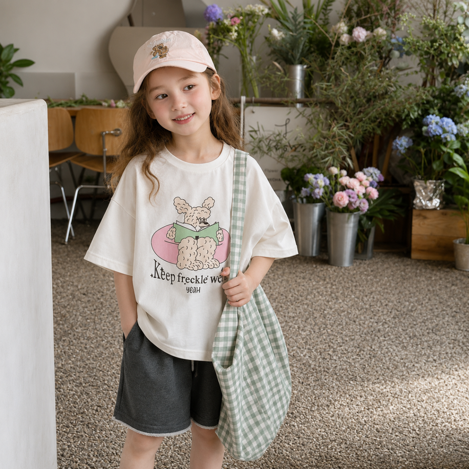 SunnyKids – Comfortabel & Schattig – Oversized T-shirt met Cartoon Print