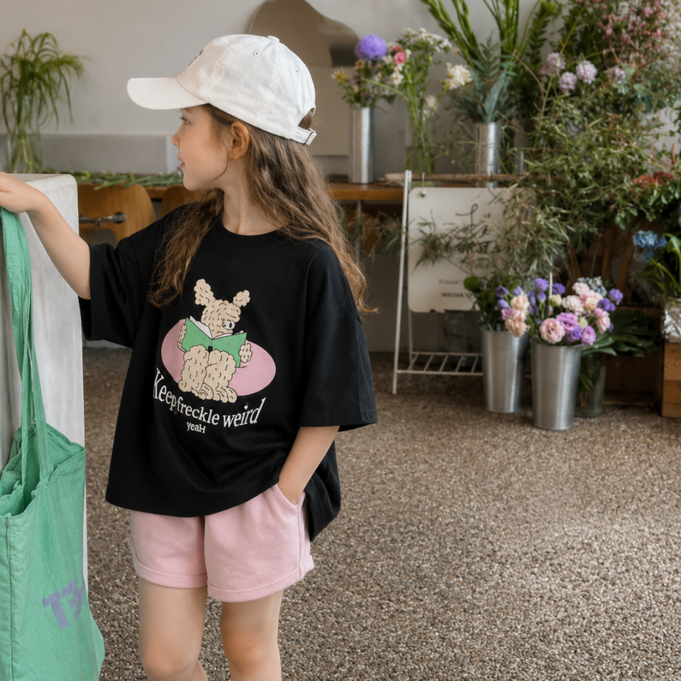 SunnyKids – Comfortabel & Schattig – Oversized T-shirt met Cartoon Print