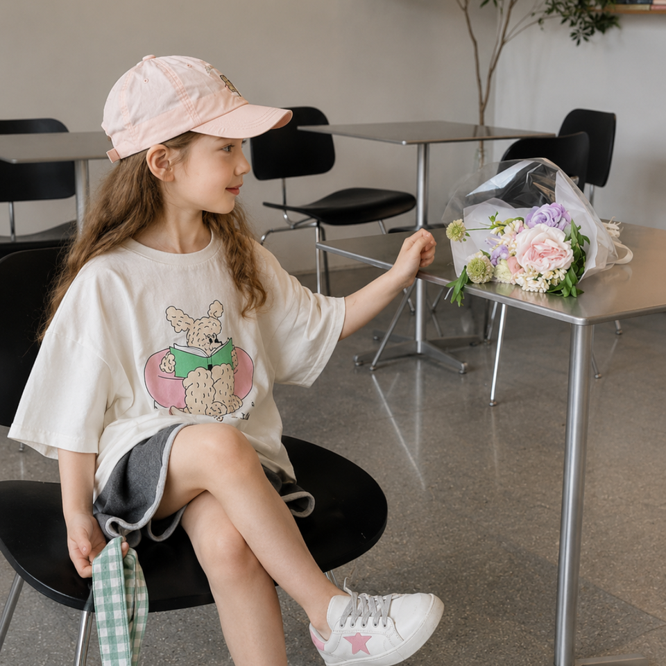 SunnyKids – Comfortabel & Schattig – Oversized T-shirt met Cartoon Print