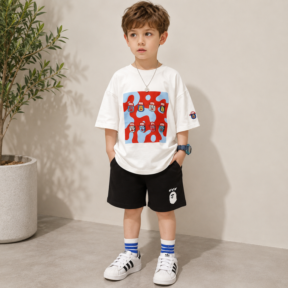 TinyTrend – Casual & Stijlvol – Kids T-shirt Met Kleurig Printontwerp