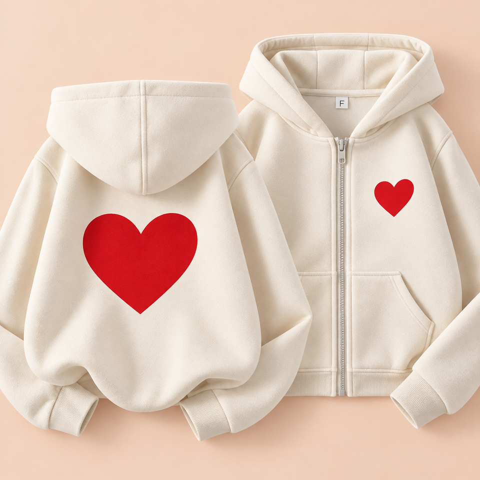 LittleLove – Zacht & Lief – Kinder Hoodie met Hartjesprint