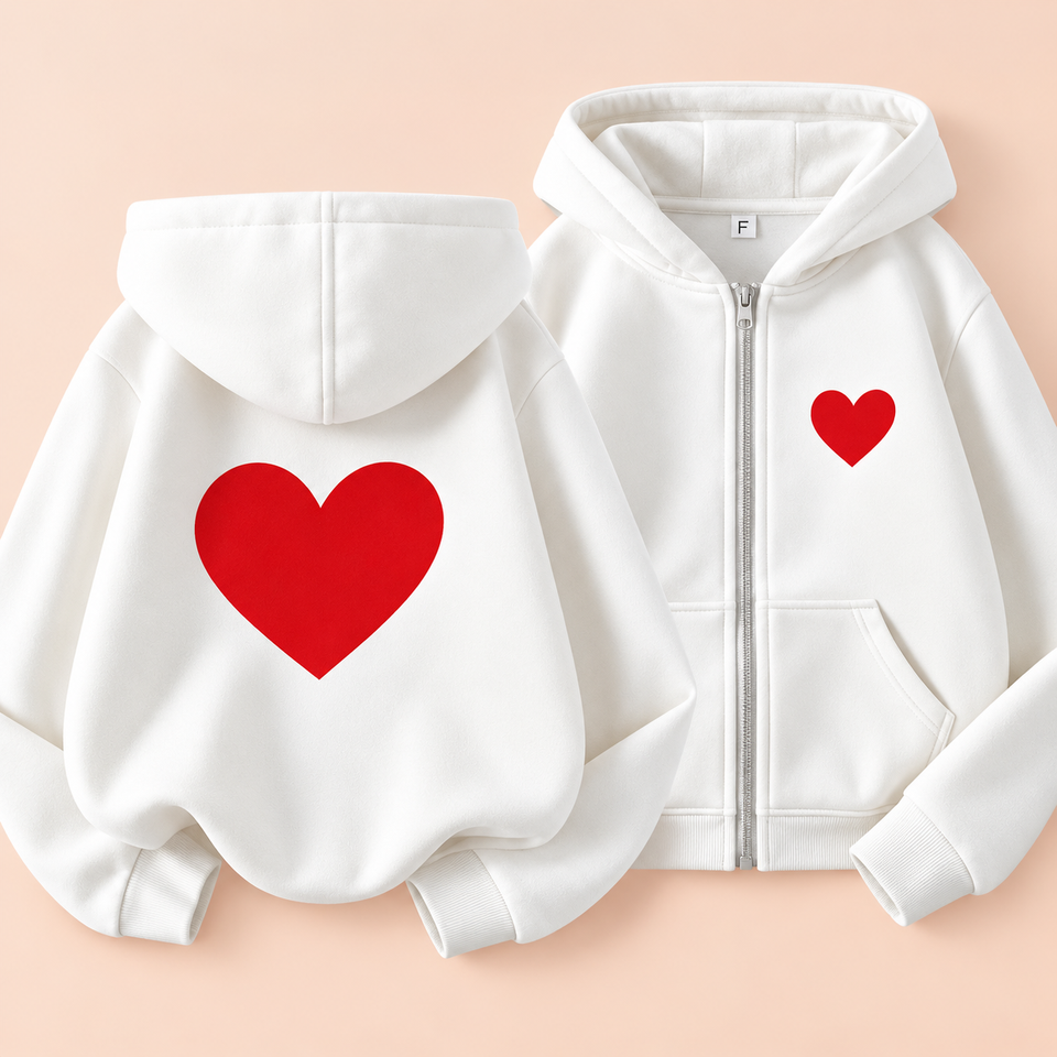 LittleLove – Zacht & Lief – Kinder Hoodie met Hartjesprint