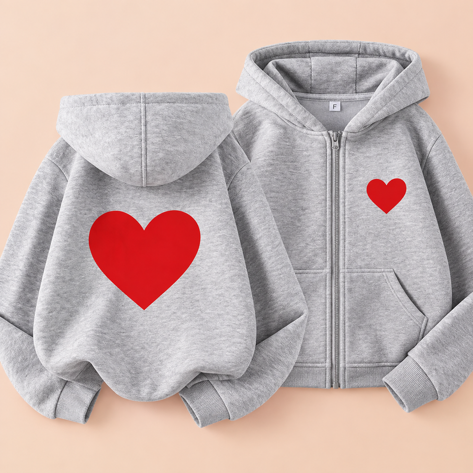 LittleLove – Zacht & Lief – Kinder Hoodie met Hartjesprint