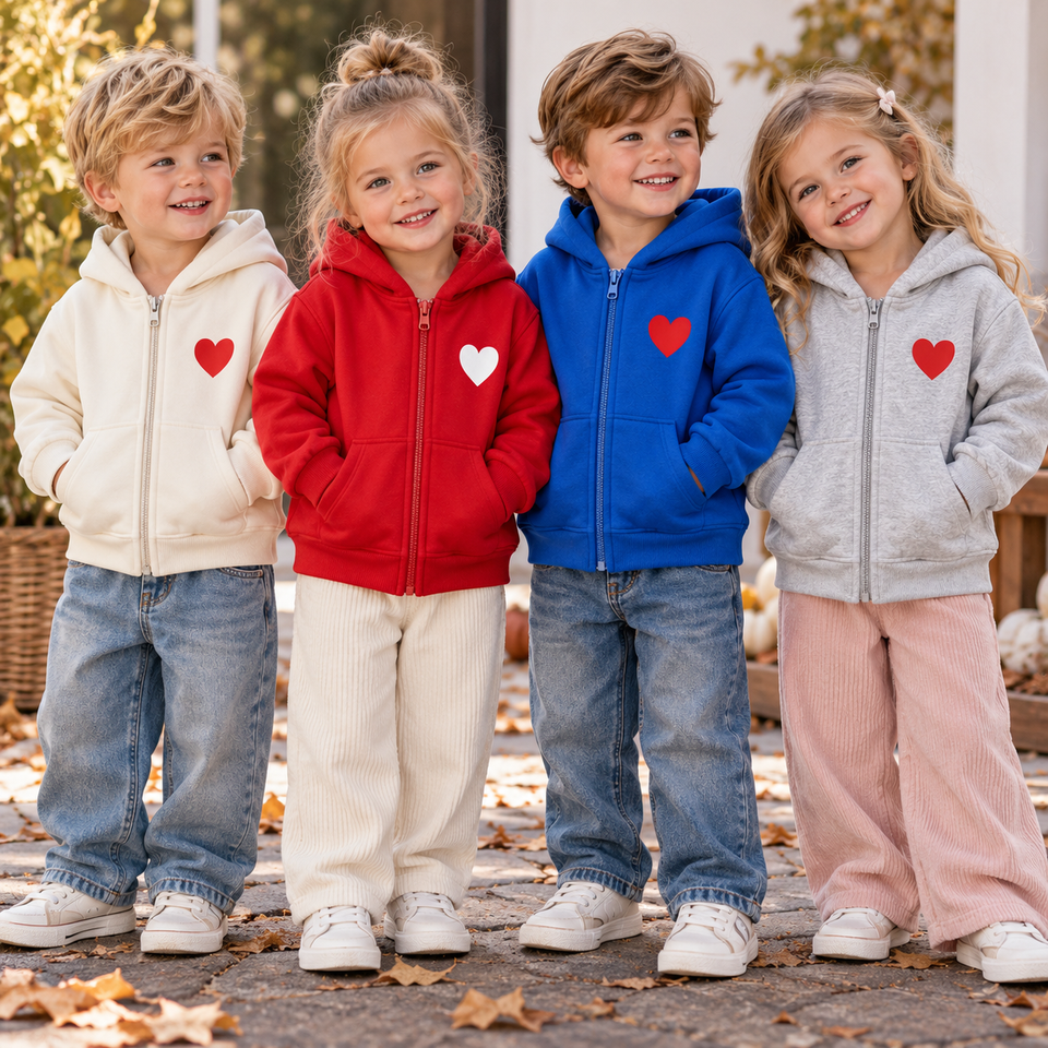 LittleLove – Zacht & Lief – Kinder Hoodie met Hartjesprint