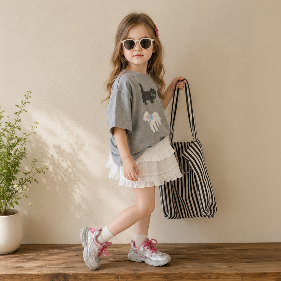 CatFun – Casual & Speels – Katten Print Oversized T-shirt
