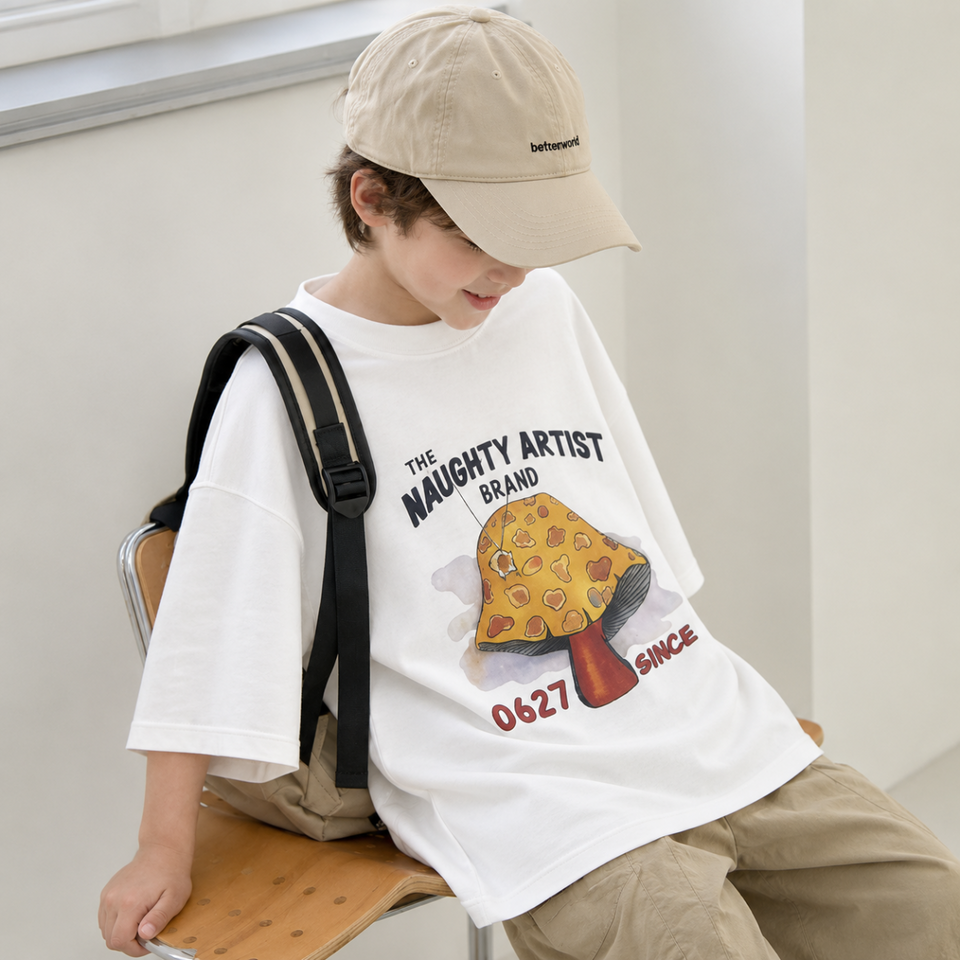 MushroomPlay – Casual & Streetwear – Oversized T-shirt met paddestoelprint