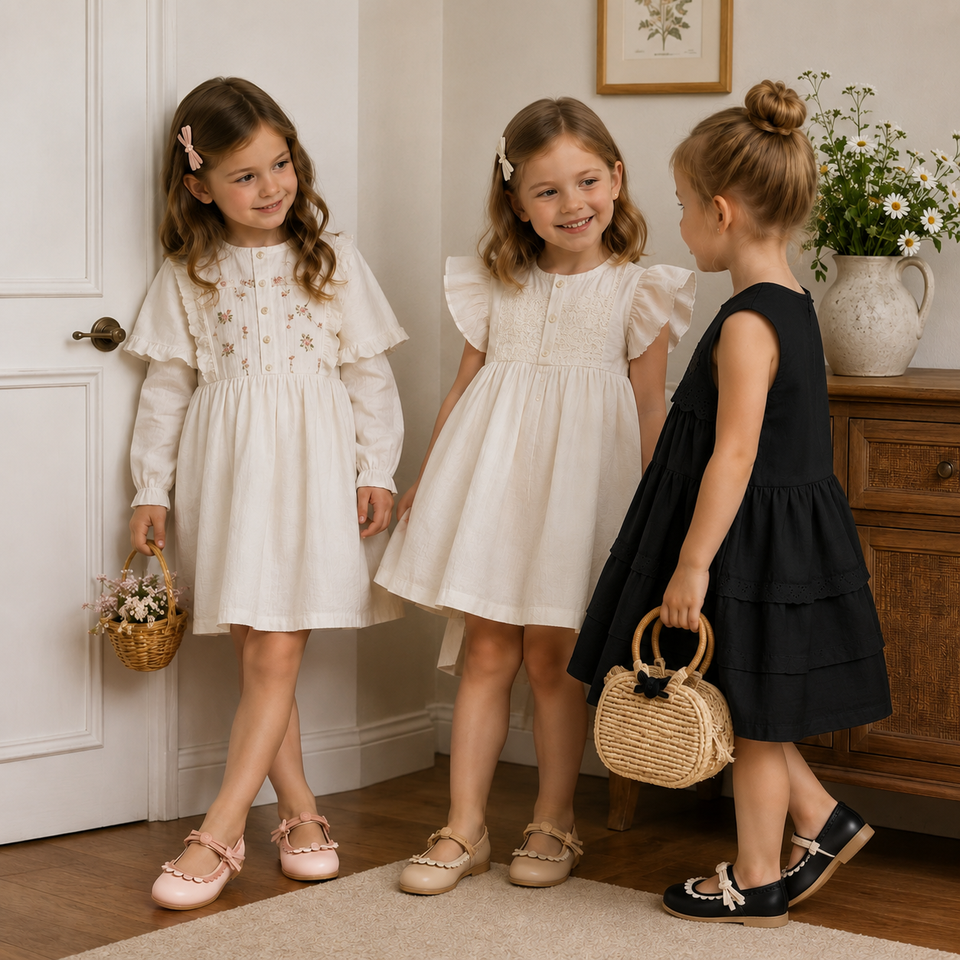 MiniChic – Elegantie & Stijl – Kinder Slofjes met Strik
