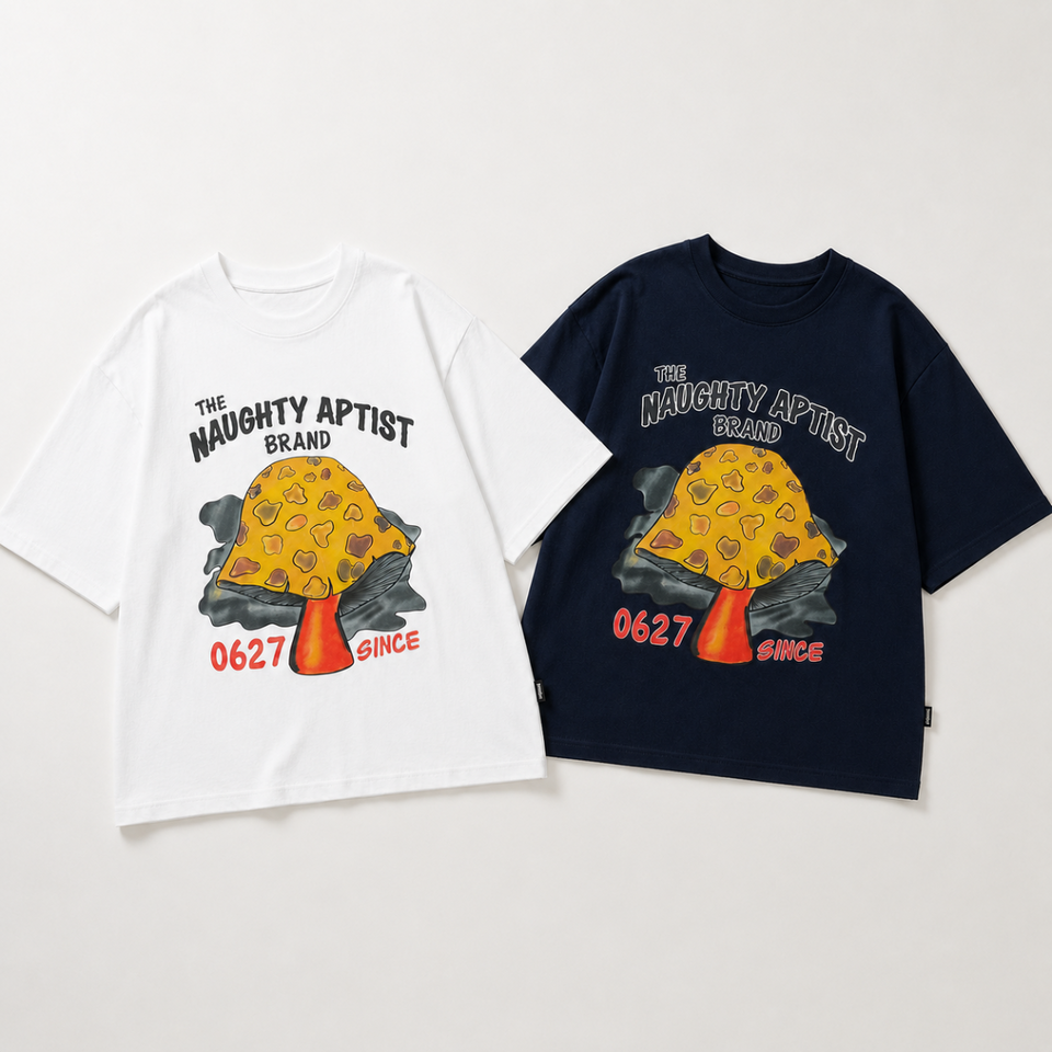MushroomPlay – Casual & Streetwear – Oversized T-shirt met paddestoelprint