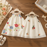 MiniFlora – Lichtgewicht & charmant – Geborduurde jurk voor peutermeisjes