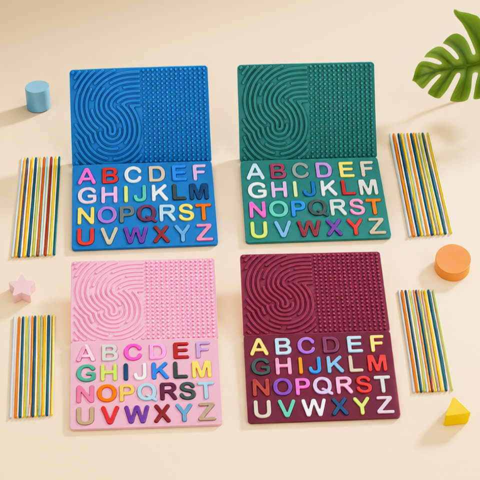 BrainyKids – Educatief & Sensorisch – Silicone Activiteitenbord met Letters