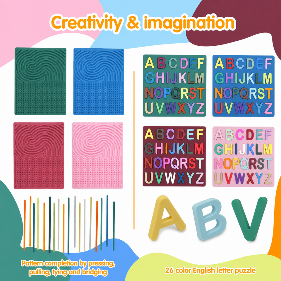 BrainyKids – Educatief & Sensorisch – Silicone Activiteitenbord met Letters