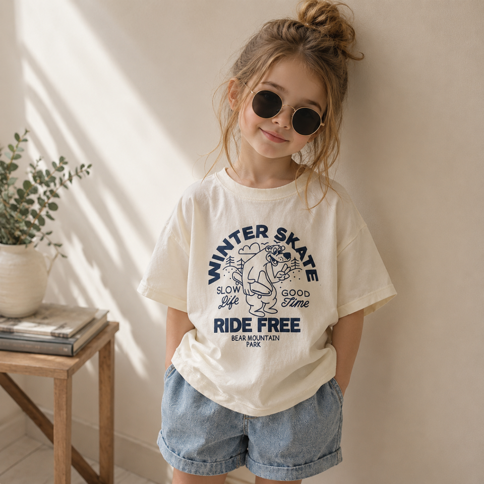 BearPlay – Comfort & Stijlvol –  Oversized T-shirt met Winter Skate Print