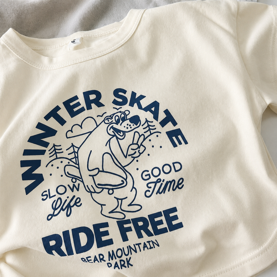 BearPlay – Comfort & Stijlvol –  Oversized T-shirt met Winter Skate Print