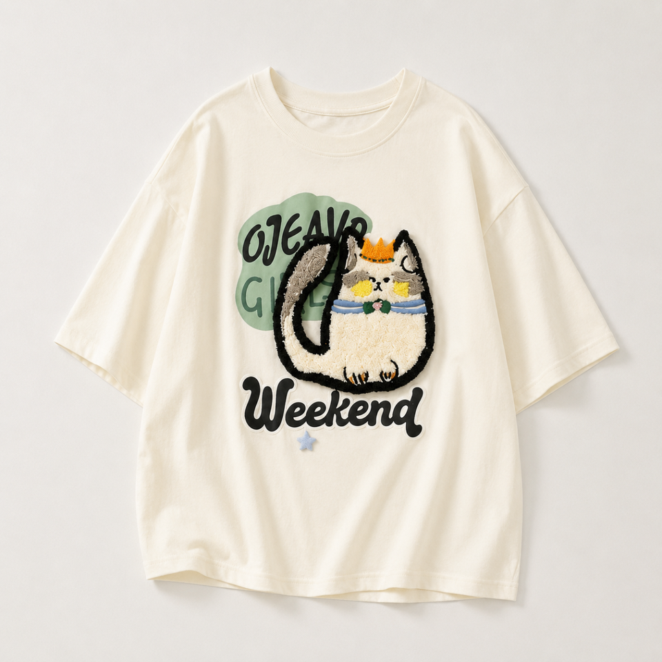 FunPaws – Speels & Stijlvol – Oversized T-shirt met kattenprint