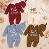 CuddleBaby – Hi, I'm new here – Baby Jumpsuit met Beanie Set