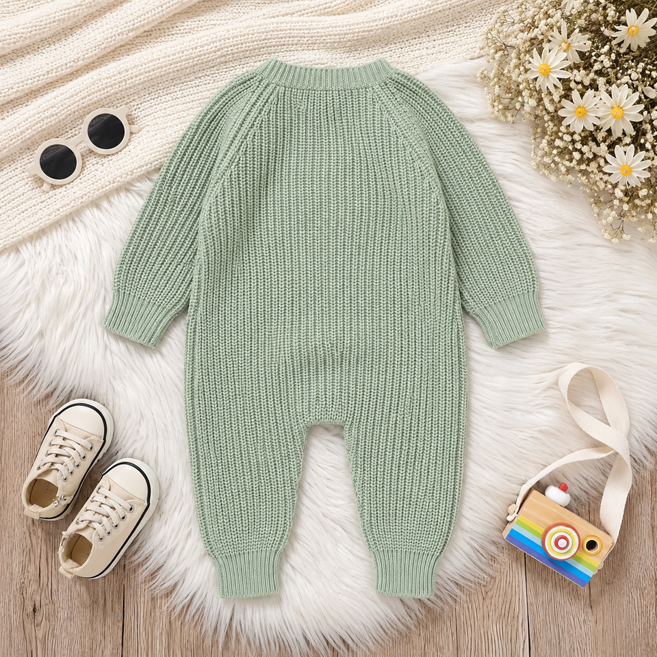 CozyHedge – Zacht & Warm – Gebreid Baby Jumpsuit met Egelprint