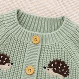 CozyHedge – Zacht & Warm – Gebreid Baby Jumpsuit met Egelprint