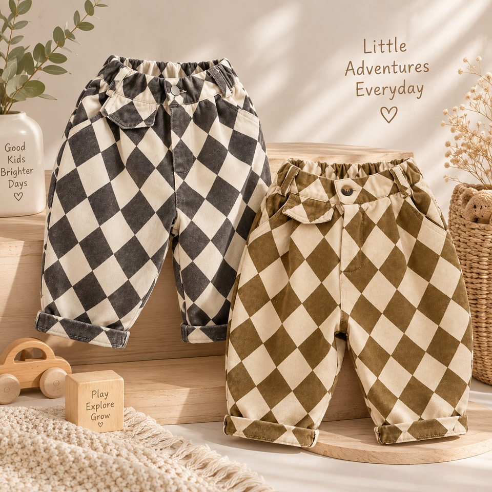 RetroBloom – Comfortabel & Speels – Kinderbroek met Argylepatroon