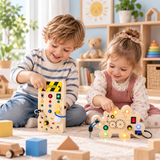 TinyTech – Houten Busy Board met Lichtjes & Schakelaars – Educatief Speelgoed