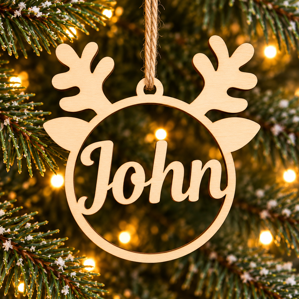 ChristmasName – Persoonlijk & Feestelijk – Houten Kersthanger met Naam
