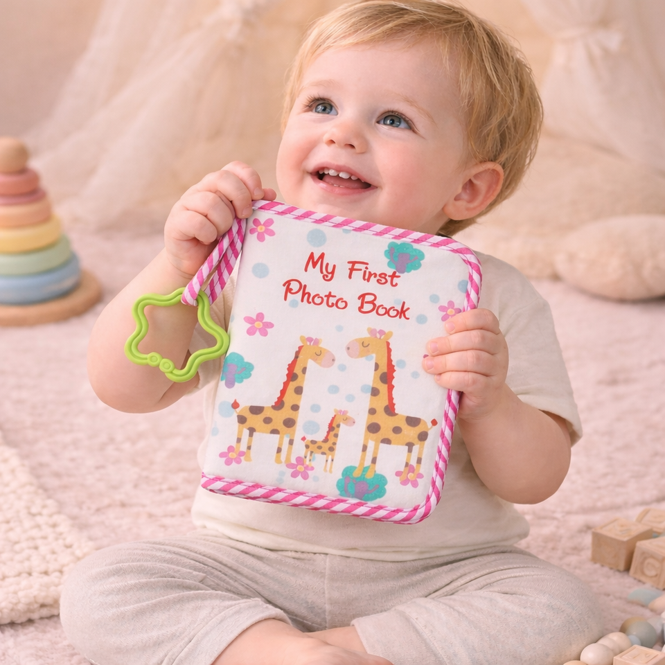 Baby Photo Album – Zacht & Herinnering – Stoffen Foto Boek