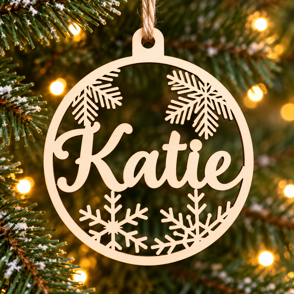 ChristmasName – Persoonlijk & Feestelijk – Houten Kersthanger met Naam