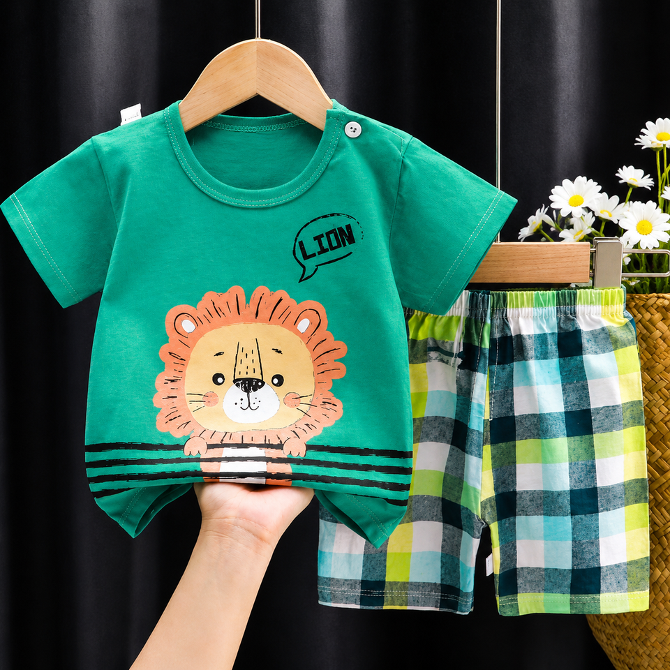 Mini Fashion™ - Leeuw opdruk - Jongens Zomerset