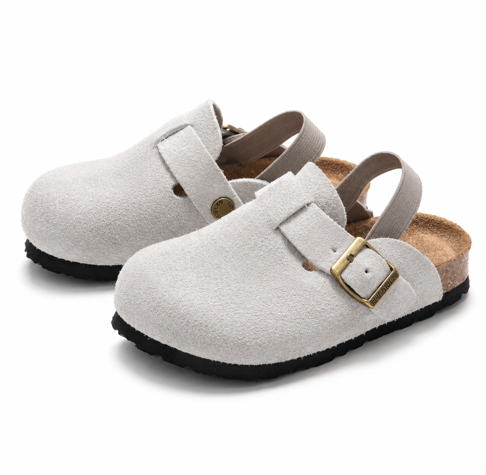 LittleWalk – Comfortabel & Trendy – Suède Clogs Sandalen