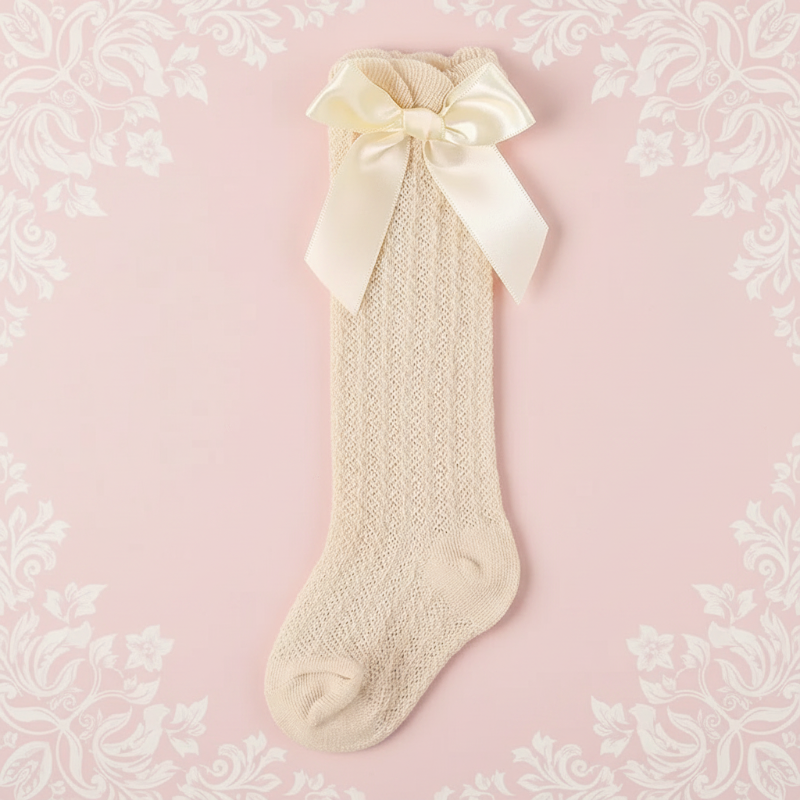 LittleCharm – Zacht & Stijlvol – Meisjes Kniekousen met Strik