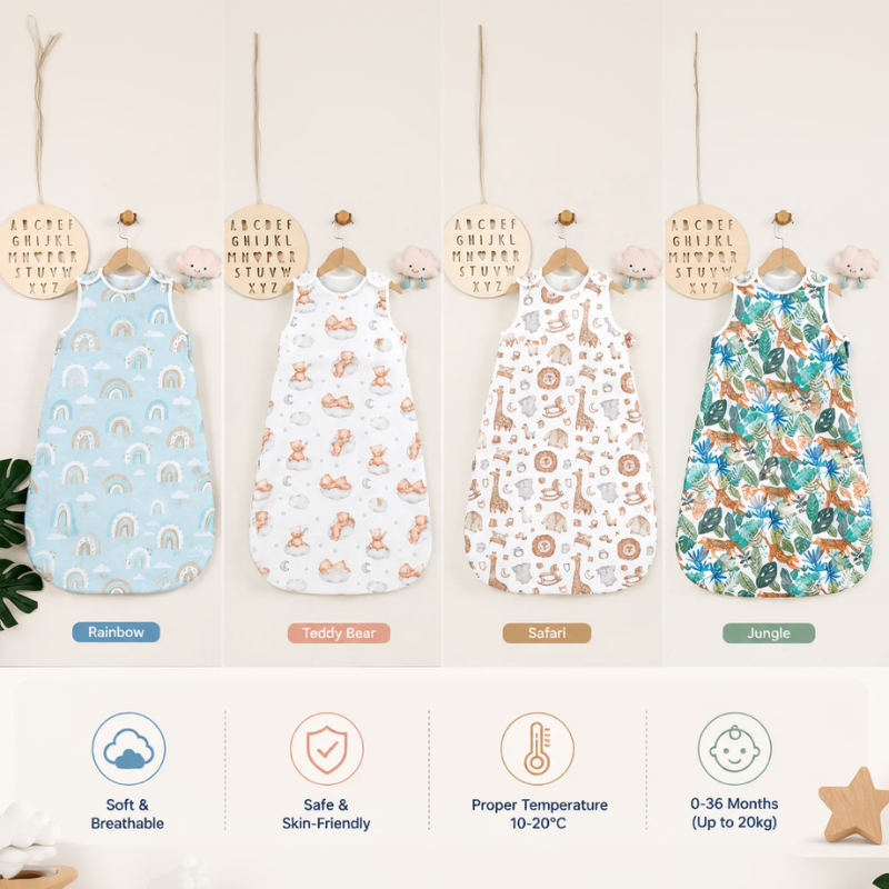 LittleDreams – Zacht & Ademend – Baby Slaapzak zonder mouwen