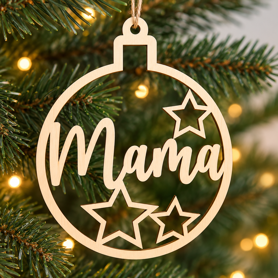 ChristmasName – Persoonlijk & Feestelijk – Houten Kersthanger met Naam