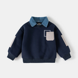 CoolJunior – Warm & Stijlvol – Jongens Trui met Denim Kraag