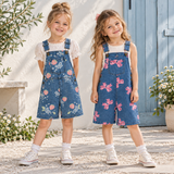 DenimCharm – Vrolijk & Comfortabel – Kinder Tuinbroek met Speelse Print
