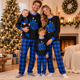 CozyChristmas – Feestelijk & Comfortabel – Familie Kerstpyjama met Blauwe Ruitjesbroek