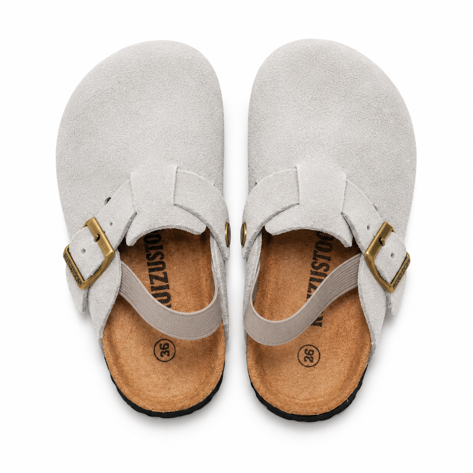 LittleWalk – Comfortabel & Trendy – Suède Clogs Sandalen